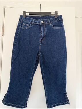 Dark Blue Women’s Denim Capri Jeans - SHEIN